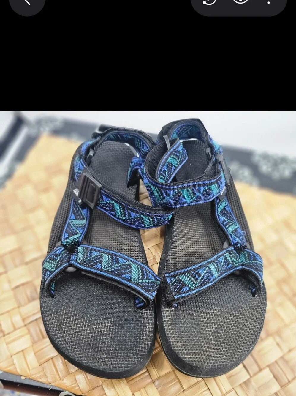 Teva Sandals Men Black Blue Size 10